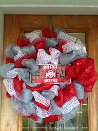 Ohio State Deco Mesh Wreath Go Buckeyes Ohio State Wreath Christmas Bows Diy Deco Mesh Wreaths