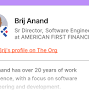 Profile Picture of Brij Anand - Sr Director, Software Engineering at AMERICAN FIRST ...on Google