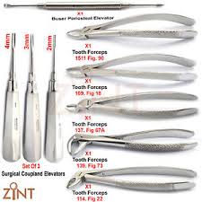 Details About Set Of 9 Tooth Extracting Kit Surgical Forceps Dentist Buser Coupland Elevators