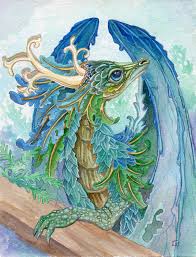 Ruffled Forest Dragon Creature Art Art Mermaid Art