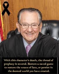 With thís character's S death, the thread of o is severed. Restore a saved  game t restore the weave of fate, or persist in the doomed world you have  created.