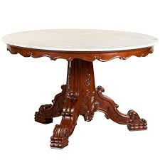 Antique Anglo Indian Or British Colonial Mahogany Round Table With Marble Top From A Unique Collection Of Antique And Mo Antique Dining Tables Antiques Table