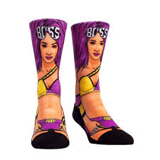 Sasha banks, leah van dale (carmella). Sasha Banks Wwe Rock Em Mens Print Socks L Xl Extreme Wrestling Shirts
