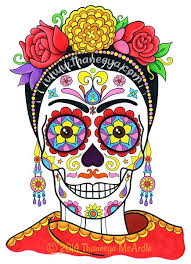 Enjoy coloring a funny calavera with a guitar, a beautiful catrina lady, an altar, and more! Day Of The Dead Coloring Book By Thaneeya Mcardle Thaneeya Com