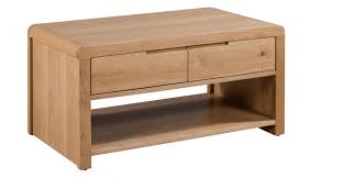 Browse stunning oak coffee tables. Curve Oak Coffee Table With Drawers The Place For Homes