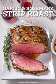 Garlic And Rosemary Studded Strip Roast Video In 2021 Holiday Roast Beef Recipes Roast Beef Recipes Best Beef Recipes