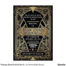 Vintage Black Gold Art Deco Wedding Invitations Zazzle Com Art Deco Invitations Deco Wedding Invitations Art Deco Wedding Invitations
