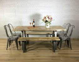 These sets are constructed of solid woods often from the wasatch mountain range right here in utah consisting of premium oak or alder hardwoods, authentic reclaimed. Rustic Dining Table Industrial 6 8 Seater Solid Reclaimed Wood Metal B Shabby Bear Cottage