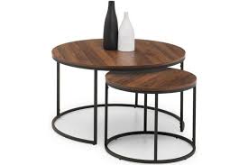 The right coffee table is not only a practical furniture item, it can become the design centrepiece of the room. Julian Bowen Bellini Walnut And Metal Round Nesting Coffee Table Furnitureinstore