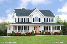 These kinds of wrap around porch house plans have got its own type of appeal and beauty because it makes you are feeling good simply by taking a look at. 2 Story Elegant Farmhouse 4 Bedroom Plan Wrap Porches