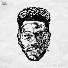 Derrick Rose Noir Et Blanc Portrait Hooped Up Ball Drawing Basketball Drawings Art