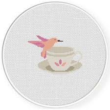 I really love playing around with images and bits of card, so i thought i would… Teacup Humming Bird Cross Stitch Pattern Daily Cross Stitch