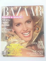 Vintage Harpers Bazaar Magazine Dec 1988 Y2K Fashion Model Ashley Richardson