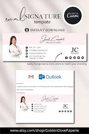 Email Signature With Logo And Picture Gmail Email Signature Etsy In 2020 Email Signature Templates Email Signature Design Email Signatures