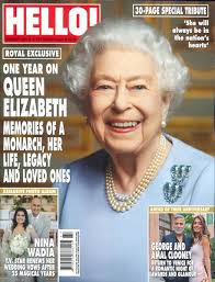 UK HELLO! Magazine, Queen Elizabeth II 1st Anniversary Royal, Nina Wadia  11.9.23