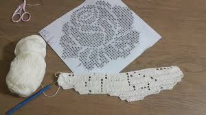 Orgu Gul Modeli Yapimi Part 1 Tigisi Orgu Gul Sehpa Ortusu Crochet Rose Tig Isi Semasi Tig Desenleri Filet Crochet