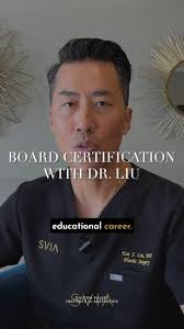 Ever wonder what it really means when a surgeon says they’re  board-certified? 👀, Dr. Liu loves this question because board  certification isn’t just a title. It’s years of rigorous training,  thousands ...