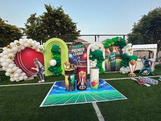 Cricket 🏏 theme decorations Babar azam birthday theme decor We are event  planners & organizers. We make your days much more Special with our  services. Our customized cake partner @thefloral&giftsurprise Our Business