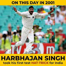 Indianformerspinner Harbhajan3 Took His First Testcareer Hat Trick For India Against Australia On 11 March 2001 In Which He Took Singh Career Sports Stars