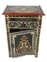 AMIRA Hand Painted Arabesque Wooden Storage/end Table 26 Inch - Etsy