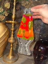 Handmade Table Rug Art Groovy Lavalamp