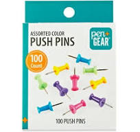 BAZIC Push Pins Thumb Tacks Steel Point, Plastic Head (100/pack), 2-Packs