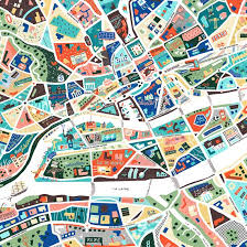 A Map Of Nantes Map Artwork Illustrated Map Map Art