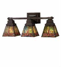 Ac7664cb newbury 4lt 24w led wall mount. Arts And Crafts Dragonfly Triple Light Bathroom Fixture Tiffany Stained Glass Meyda Tiffany Glass