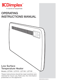 Child lock will appear at the . Dimplex Lst050 Operating Instructions Manual Pdf Download Manualslib