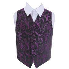 Most relevant most popular alphabetical price: Black And Purple Boys Floral Pattern Microfibre Wedding Vest Waistcoat