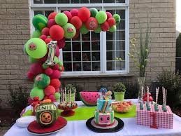 Cocomelon theme aluminum balloon birthday decoration latex balloon party supplies boys baby shower kids toy. La Table Sucree Sous La Thematique Baby Jj Cocomelon Watermelon Birthday Parties Kids Themed Birthday Parties Baby Boy 1st Birthday Party