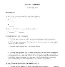 Many people still assume that young children should be in the care and custody of their mother. Child Custody Agreement Template Word Pdf