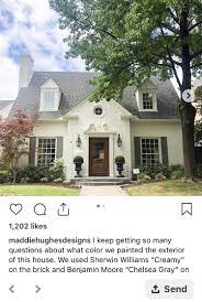 See more ideas about painted brick, house exterior, exterior design. Sherwin Williams Creamy And Chelsea Grey Brick House Exterior Colors White Exterior Houses Gray House Exterior