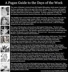 Pagan Guide To Days Of The Week Pagan Wicca Magick