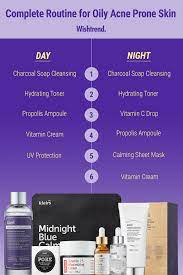Day Night Oily Acne Prone Skin Care Kit Wishtrend Acne Prone Acne Prone Skin Night Skin Care Routine