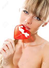 Close-up Portrait Of Young Sexy Blond Woman Sucking Lollipop Isolated On  White Stock Photo, Picture and Royalty Free Image. Image 5314179.