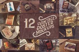 Bundle Vintage Poster Mockups X12 Poster Mockup Vintage Posters Graphic Design Tools