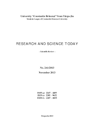 Research And Science Today No 2 6 2013 Flavius Marcau Ina Tomescu Mera Claudia Ignat Elena Anda Taropa And Todea Ciprian Academia Edu