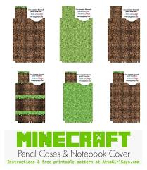 Minecraft School Supplies Diy Pencil Case Notebook Cover Diy Pencil Case Minecraft Pencil Case Minecraft Printables
