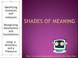Shades Of Meaning Is A Thirty Five Slide Powerpoint Presentation That Introduces The I Shades Of Meaning Language Therapy Activities Language Arts Lesson Plans