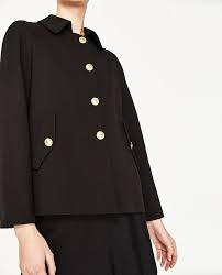 Black Blazer With Gold Buttons Zara Peter Pan Collar Jacket Pleated Gold Buttons Black 2009 293 Size L Zara Basicjacket Collar Jackets Jackets For Women Basic Jackets