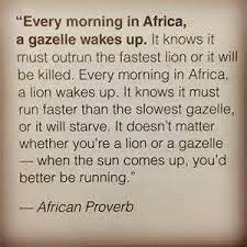 When the sun comes up, you'd. Every Morning In Africa A Gazelle Wakes Up Are You A Lion Or A Gazelle Africa Quotes Powerful Quotes Wisdom Quotes