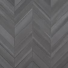 Interior/exterior decorative material, wall cladding, flagstone, paving stone, floor tile, floor mats, step stone easy installation. Watercolor Graphite Chevron Mosaic 12x15