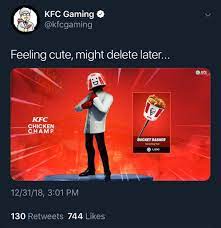 507 kfc 37 kfc_game 30 kfcx 5 kfcdu68 4 kfc12345 4 kfcvt 3 kfc148 3 kfceny 3 kfck 3 kfcpanda 2 kfc123 2 kfc1230 2 kfc21140 34 kfc chicken 10 kfc bucket 8 kfc skin 7 kfc verox 6 kfc man 5 kfc guy 4 kfc black 4 kfc crafticube 4 kfc raw 4 kfc poulet 3 kfc steve 3 kfc le Fortnite News On Twitter Breaking News Kfc Posted This Concept Skin On Their Page Could This Mean A Collaboration Between Kfc And Fortnite Happening Very Soon Could We See A Kfc Skin