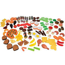 Great bargain, but apples are even. Amazon Com Constructive Playthings Mtc 402 Bargain Buffet Mini Foods 130 P Set Made Of Soft Vinyl Plastic And Sturdy Card Stock Bacon Is 3 1 2 L Doughnut Is 2 Diam For Ages 3