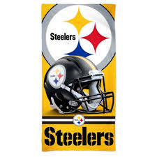 What is the meaning of the pittsburgh steelers emblem? Pittsburgh Steelers Helmet Logo Beach Towel