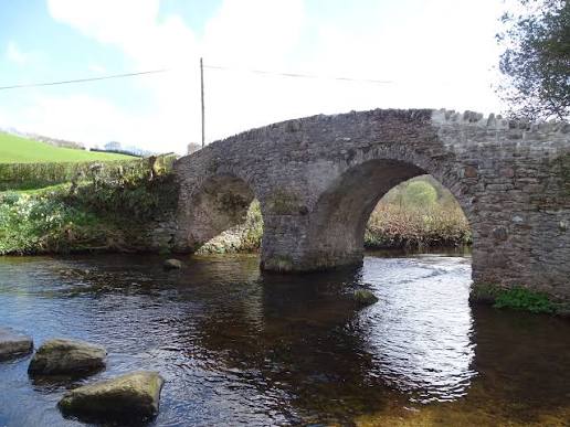 A trip to the Doone Valley, Exmoor. Malmsmead (the pack horse bridge and ford), Oare Church where Carver Doone shot Lorna (book by R D Blackmore) and Robbers Bridge. (Road through the