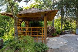 Wooden Gazebo At Tsuru Island Japanese Garden In Gresham Oregon Japanese Garden Wooden Gazebo Japanese Pergola