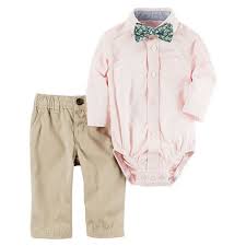 Baby Boy Carter S Button Down Shirt Floral Bow Tie Khaki Pants Set Kids Outfits Baby Clothes Carters Baby Boys
