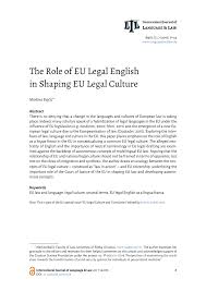First, second, third — say them in spanish. Pdf The Role Of Eu Legal English In Shaping Eu Legal Culture